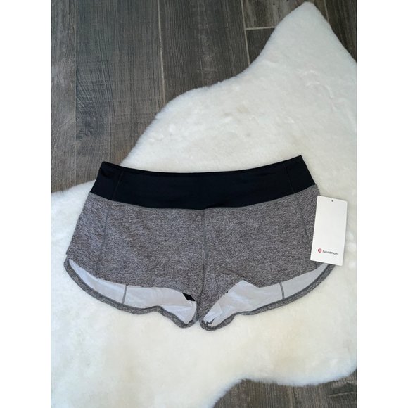 Lululemon Speed Up Lined LR Short *2.5" Heather Lux Multi Black / Black size 10 - Picture 2 of 4